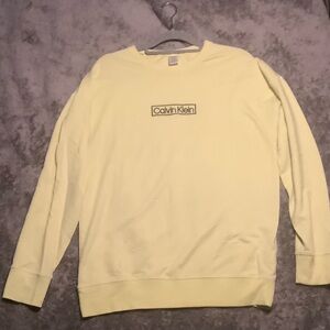 Calvin Klein Women's Pale Yellow Crewneck Sweater